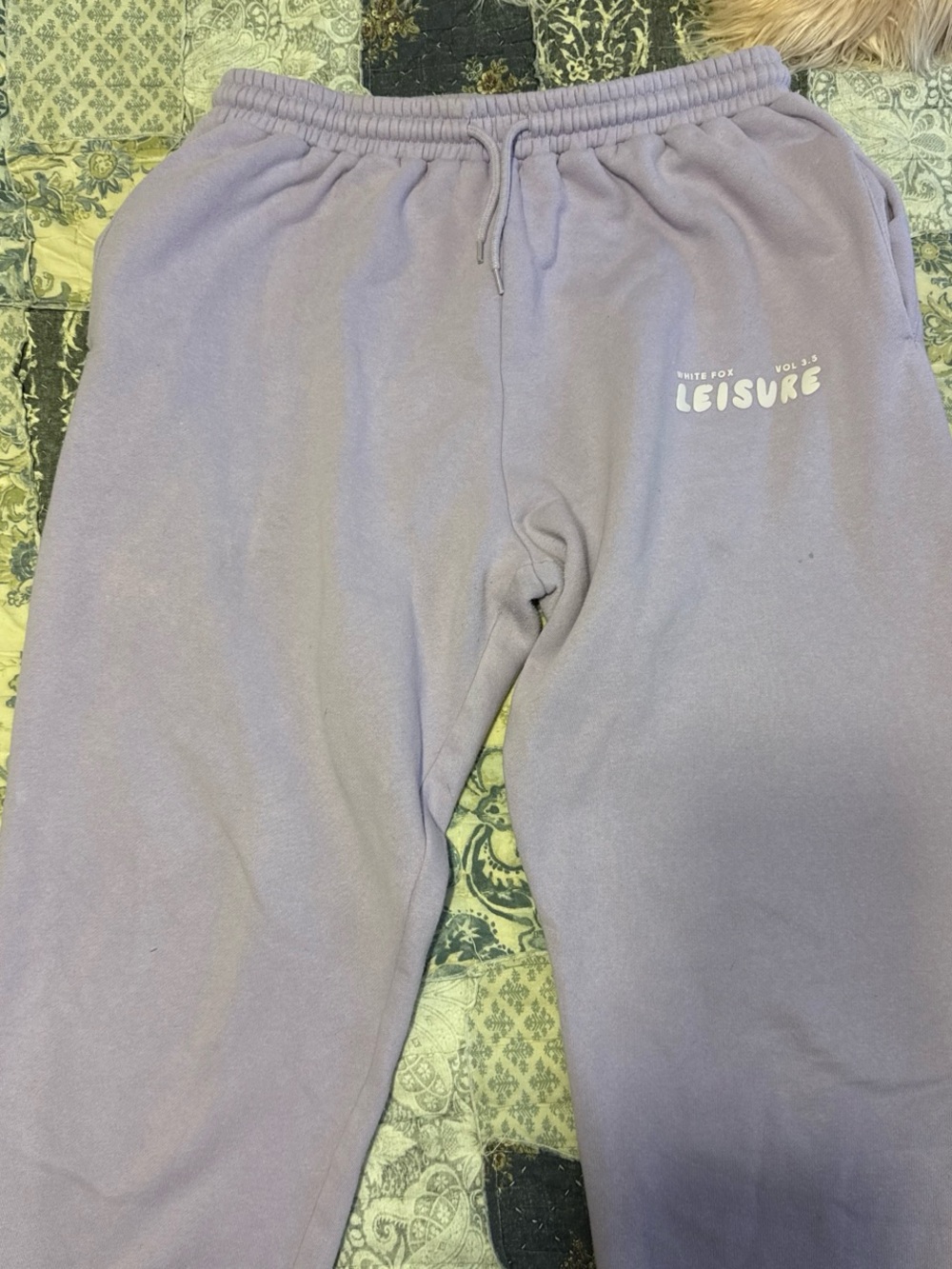 White fox Purple Leisure Sweatpants